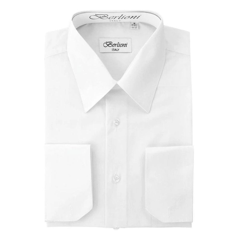 Men’s Premium White French Convertible Cuff Shirt